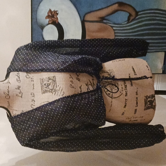 Polka Dot Tie Front Top - Picture 6 of 11